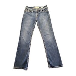 BKE Buckle Harper Thick Stitch Straight Leg Denim Jeans Womens Measures 31x28